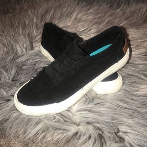Black canvas slip-ons